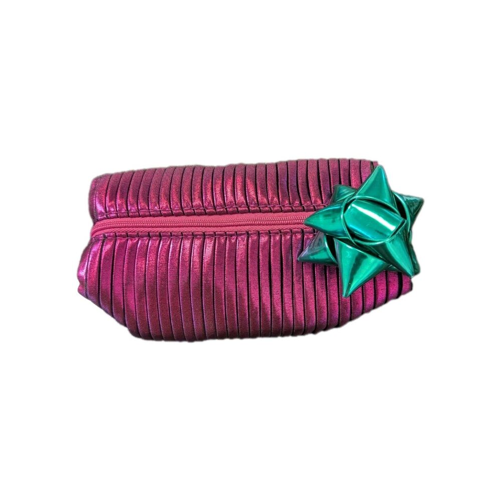MAC Shiny Pretty Things Goody Bag Metallic Purple Pleated Makeup Cosmetic Pouch